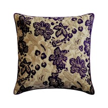 Purple Velvet Velvet Floral 16&quot;x16&quot; Throw Pillow Cover - Plum Scented - £22.29 GBP+