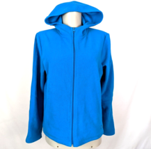NY Jeans Blue Fleece Full-Zip Hoodie Jacket Womens size S - £9.42 GBP