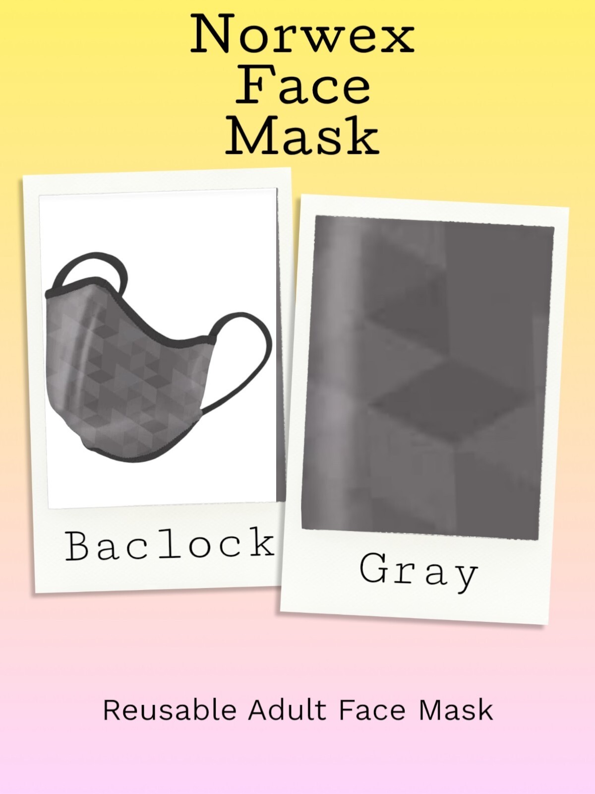 Norwex Reusable Face Mask with BacLock - Adult-Gray, 5 Pack - $9.95