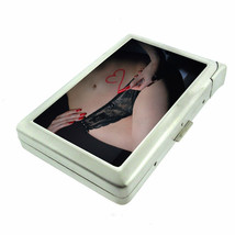 Girl Lipstick Heart Em1 100&#39;s Size Cigarette Case with Built in Lighter Wallet - £17.37 GBP