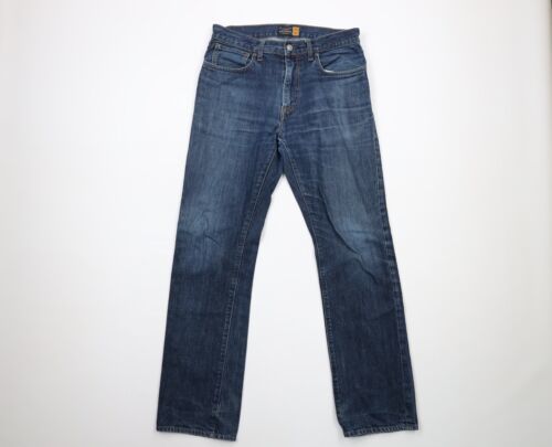 J Crew Mens 30x32 Distressed Slim Straight Leg Denim Jeans Pants Blue Co... - $44.50