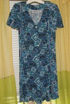 Ladies Caroline Wells Short Blue Print Culotte Dress - £5.46 GBP