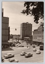 Black And White Cityscape With Streetcars And Architecture Vintage Postcard RPPC - $48.35