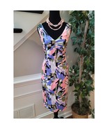 Scarlett Sheath Dress Womens Size 12 Multicolor Sleeveless V Neck Cockta... - $38.78 CAD