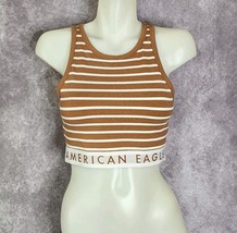 American Eagle Outfitters Ladies Crop Tank Sports Bra Size Medium Stripe... - $282.74 MXN