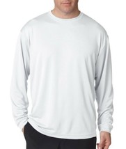NWT UltraClub Men&#39;s Cool &amp; Dry Adult Sport Long-Sleeve Size Small White ... - $19.79