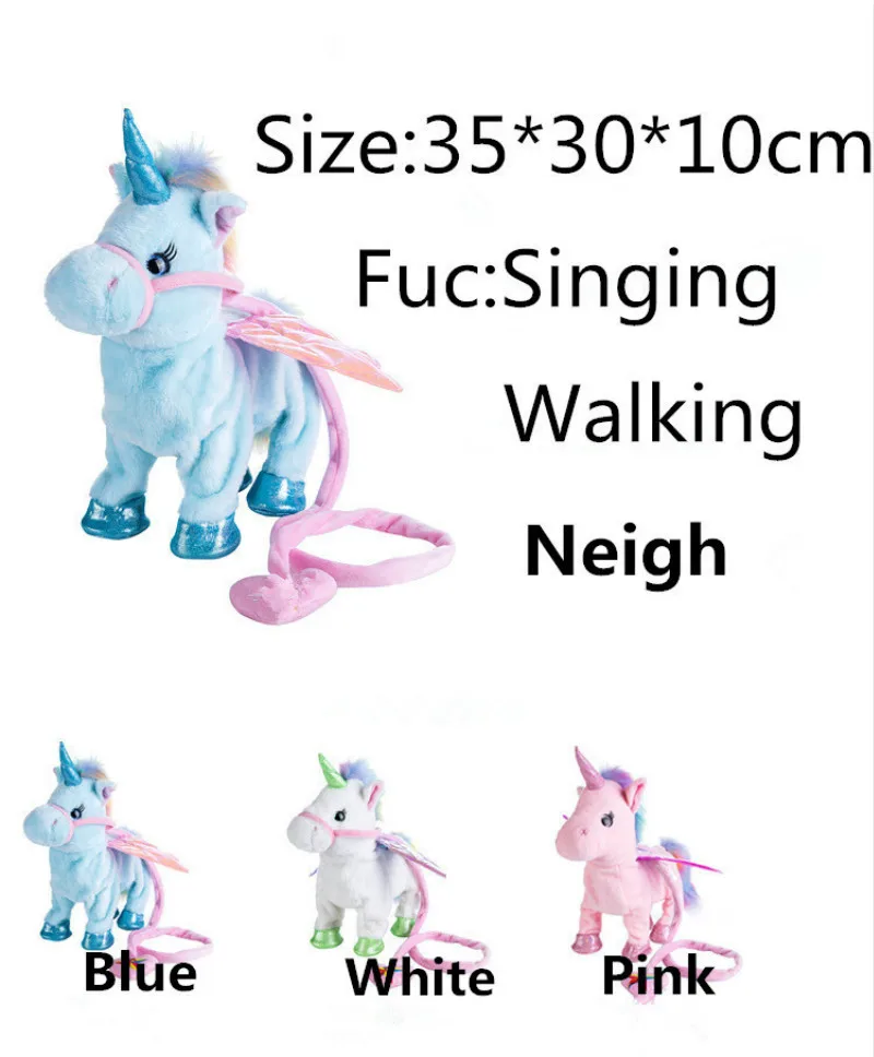 Singing and Walking Unicorn Electronic plush Robot Horses New Christmas Gift - £60.89 GBP
