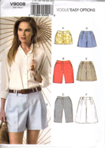 Vogue Easy Options V9008 Misses 14 to 22 Shorts Uncut Sewing Pattern - $18.47