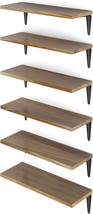 Burnt Finish Set Of 6 Youhavespace Flota Floating Shelves, 17&quot;, And Kids Room. - £30.20 GBP