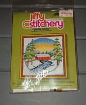 Vintage 1979 Jiffy Stitchery #914 &#39;Winter Snow&#39; 5&quot;X5&quot; Cross Stitch Kit - $6.99