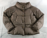 Vince Down Jacket Womens Medium Taupe Brown Pockets Snap Front Insulated - $197.99