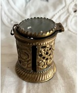 Vintage Style Brass &amp; Glass Desktop Postage Stamp Roll Dispenser w Embos... - $635.62 MXN