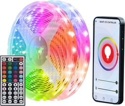 Led Lights For Bedroom, App &amp; 44 Keys Ir Remote Control, Music Sync For,... - £35.43 GBP