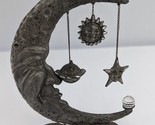 Spoontiques Pewter Celestial Crescent Moon with Planet Sun Star 4-1/4&quot;H - $33.29