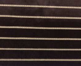 SILVER STATE LEXINGTON STRIPE CHOCOLATE BROWN VELVET FABRIC BY THE YARD ... - $54.17