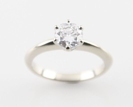 0.71 Round Diamond Solitaire 14k White Gold Engagement Ring GIA Cert Size 3.75 - £2,680.36 GBP