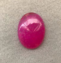 Dragon Veins Rose Red 40x30mm, 30x40mm stone cab cabochon, agate, pink oval - £5.50 GBP