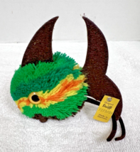 Vintage Steiff Wool Felt Green Orange Striped Angel Fish Original Tag Bu... - $39.55