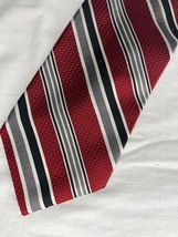 Vintage Jos A Bank Red Black Gray Stripes 100% Silk Italian Made - $186.24 MXN