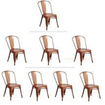 Copper Tolix Style Metal Stack Industrial Chic Dining Side Chair 1, 3 Or 4 Qty - £86.01 GBP+