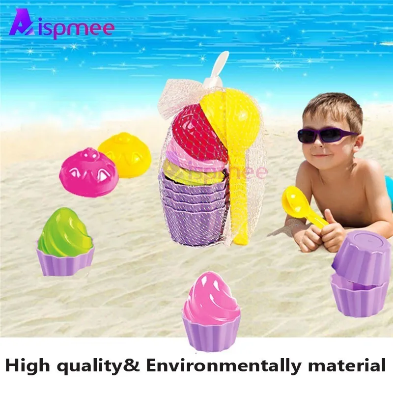 Baby  Beach Toys Early Educational Bath Toys Small Cake Mould Spoon Ice Cream - £9.46 GBP+