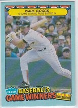 G) 1987 Fleer Baseball&#39;s Game Winners Trading Card - Wade Boggs #5 of 44 - £1.57 GBP