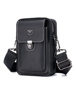BULL CAPTAIN First Layer Genuine Leather Weist Shoulder Mini Bag For Men  - $69.00