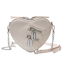 Gothic Heart Blade Zipper Chain Crossbody Bags For Women Girl Casual Shoulder Pu - £22.86 GBP