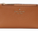 Kate Spade Leila Small Slim Bifold Brown Leather Wallet WLR00395 NWT $15... - £38.82 GBP