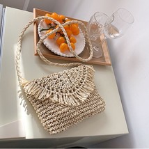 Women Straw Beach Bag Ladies Wicker Woven Handmade Shoulder Messenger Bags Summe - £17.98 GBP
