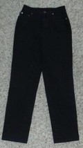 Womens Jeans Ralph Lauren Black Straight Relaxed Denim Pants-size 4 - $11.88