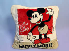 Disney Store London Mickey Mouse Hello Folks Throw Pillow Cushion - $49.98