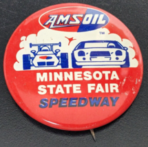 Vintage AMSOIL Red Minnesota State Fair Speedway 1-3/4&quot; Pinback Button - £7.72 GBP