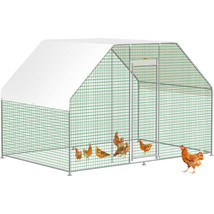 VEVOR Metal Chicken Coop Run 6.5x9.8x6.5 ft Flat Walk-in Cage W/Waterpro... - $327.74