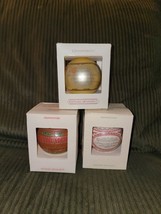 3 Vintage Hallmark Ornaments for Grandparents Christmas Glass Ball W/ Boxes - £19.23 GBP