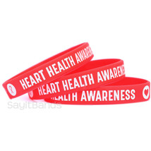 3 Heart Health Awareness Bracelets - High Quality Heart Disease Aware Wristbands - £6.25 GBP