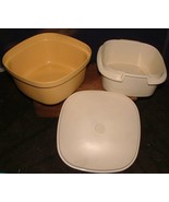 Tupperware Square Steamer 3- Piece Set 888-9 &amp; 887-9 Harvest Gold 9 X 9 ... - €21,63 EUR