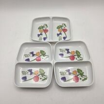 SDynasty Melamine Dipping Dishes Set of 5 Floral Soy Sauce Condiment Pla... - $10.54