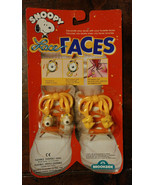 VINTAGE 1989 PEANUTS SNOOPY Flying Ace &amp; Woodstock Shoe Lace Faces NEW - £11.32 GBP