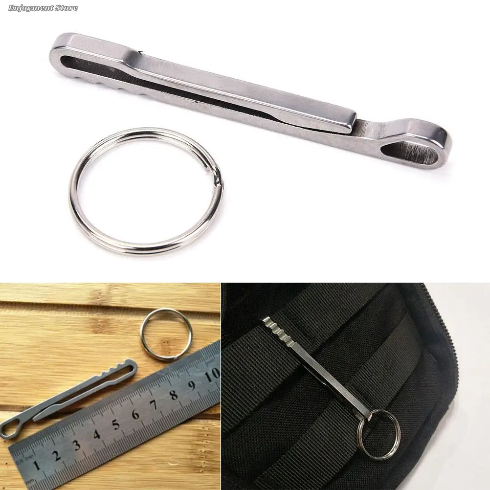 Stainless Steel Key Chain Clip EDC Keychain Carabiner Key Holder Hook For Bag - £8.31 GBP