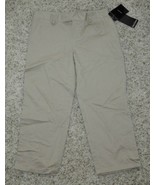 Womens Capris Daisy Fuentes Beige Khaki Button Tab Crop Pants $40 NEW-si... - $16.83