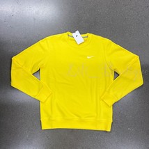 Nike Men&#39;s Club French Terry Crew Top Sweatshirt 637902-731 Opti Yellow ... - $39.95