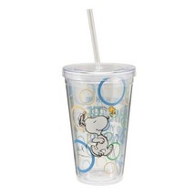 Peanuts Snoopy Figure, Stick With Me 18 oz Acrylic Travel Cup NEW UNUSED - £7.62 GBP