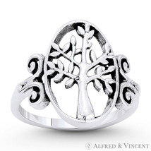 Tree-of-Life Knowledge Etz Chaim Religious Solid .925 Sterling Silver Charm Ring - £17.31 GBP