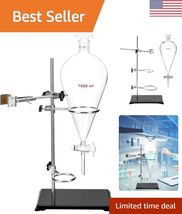 1000ml Heavy Wall Conical Separating Funnel with 24/29 Fitting and PTFE ... - $68.26