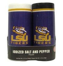 NCAA LSU Tigers Filled Iodized Salt &amp; Pepper Shaker Set BBQ Kitchen Tailgate - £11.15 GBP