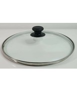 Pot Pan Lid Only Clear Glass 11.75” Inner Lip 12” Outer Edge Round Black... - £25.60 GBP