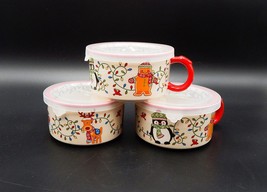 Temp-tations by Tara Winter Whimsy 5 Inch Soup Bowl Mug 20 Oz Set of 3 With Box - £31.44 GBP