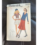 Misses VNeck Top Side Pleated Skirt Size 10 Butterick 5832 Sewing Patter... - £22.41 GBP