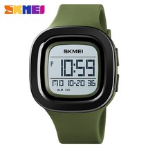 SKMEI Square Digital Watches For Mens Chrono Stopwatch Men Wristwatch 2 Time 12/ - £46.84 GBP